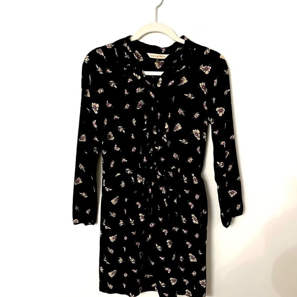 Rebecca Taylor Ghost Flower Floral Silk Mini Dress Size 0 - Picture 2 of 7